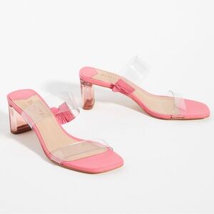 SCHUTZ pink clear Ariella mid heels size 6.5
